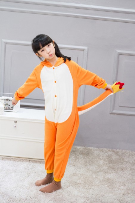 Yellow Charmander animal kigurumi onesie pajamas for kids