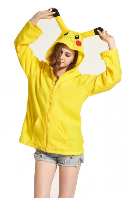 Pikachu Animal Kigurumi Fleece Hoodie Coat Jacket
