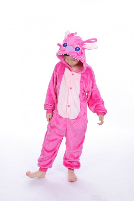 Pink Stitch animal kigurumi onesie pajamas for kids