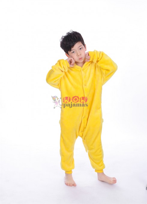 Yellow Pikachu animal kigurumi onesie pajamas for kids