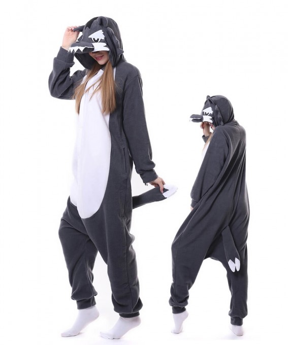 Grey Wolf Onesie Pajama Kigurumi Onesies Pajama Costumes