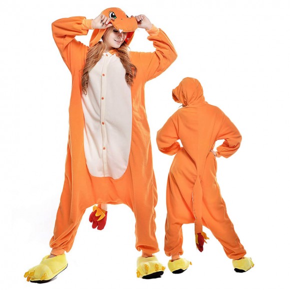 Unisex Charmander Onesie Pajama Animal Costumes For Adult