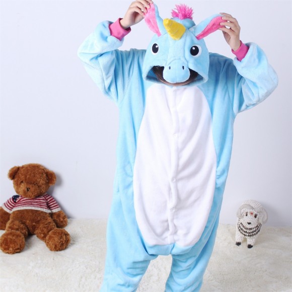 Blue Pegasus animal kigurumi onesie pajamas for kids