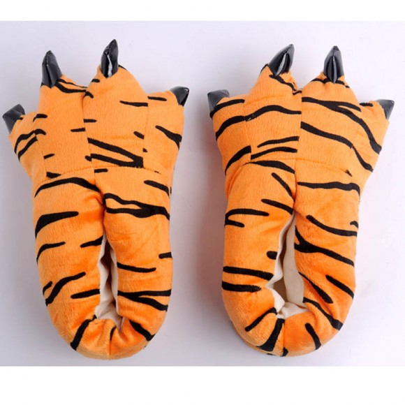 Orange Tigger Animal Onesies Kigurumi slippers Adult Plush Shoes
