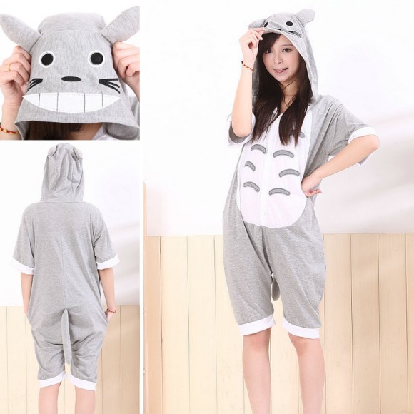 Totoro Kigurumi Summer Onesies Pajamas Animal Short Sleeve Hoodie
