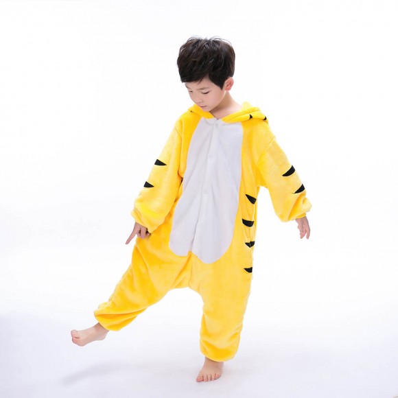 Yellow Tiger Kids Onesie animal pajamas for kids