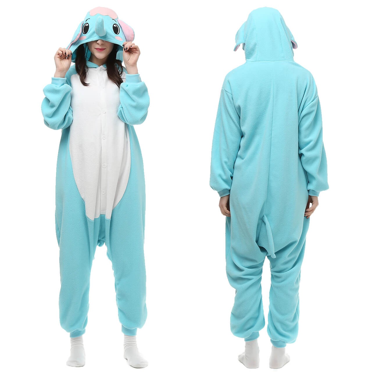 Elephant Kigurumi Onesie Pajamas Adult Animal Costumes - WowPajamas