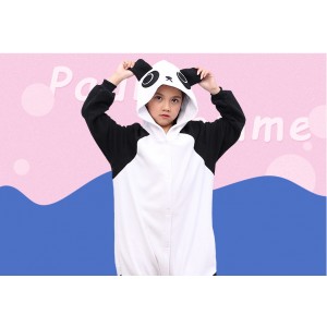 Black white Kungfu Panda onesie pajamas for kids