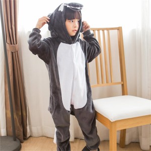 Grey Wolf onesie pajamas for kids
