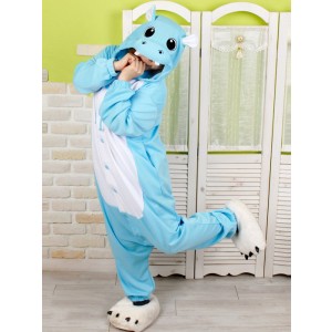 Kigurumi Blue Hippo Onesie Animal Pajamas For Women & Men