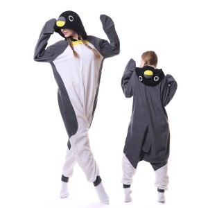Gray Penguin Onesie Pajamas Costumes Adult Animal Onesies