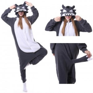 Grey Wolf Onesie Pajamas Adult Animal Costumes