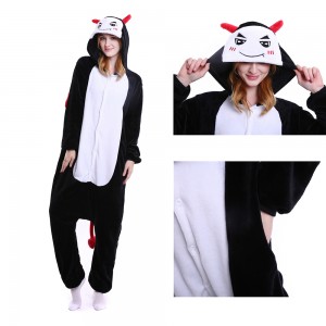 Unisex kigurumi Black white Demon onesies animal onesies pajamas
