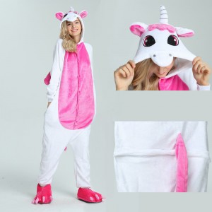 Unisex kigurumi Pink Unicorn onesies animal pajamas