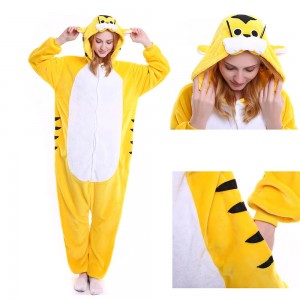 Unisex Yellow Tiger kigurumi onesies animal pajamas