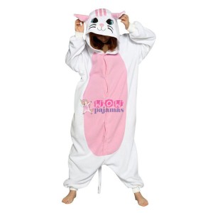 Kigurumi White Cat Onesie Pajamas Animal Costumes For Women & Men