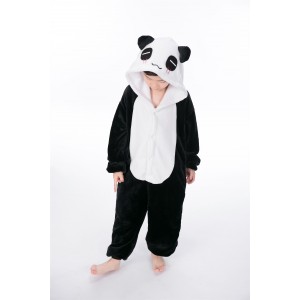 Black white Panda animal kigurumi onesie pajamas for kids