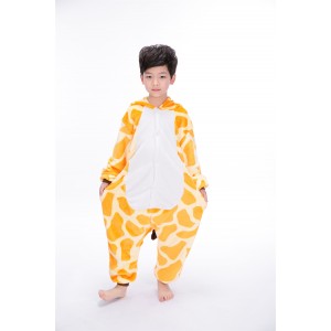 Yellow Giraffe animal kigurumi onesie pajamas for kids