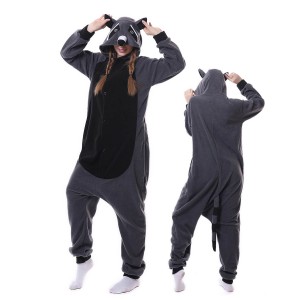 Gray Raccoon Panda Onesie Pajama Animal Onesie Pajama For Adult