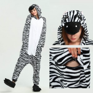 Unisex Black white Zebra kigurumi onesies animal pajamas