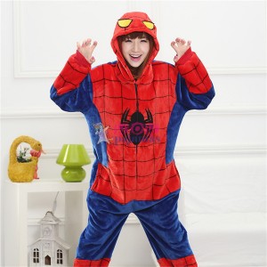 Unisex kigurumi Red Blue Spider Man onesies animal onesies pajamas