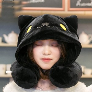 Midnight Cat Neck Pillow For Adult