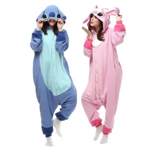 Stitch And Angel Kigurumi Onesie Pajamas For Adult & Teens