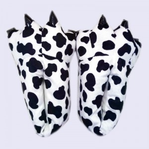 White cow Animal Onesies Kigurumi slippers Adult Plush Shoes