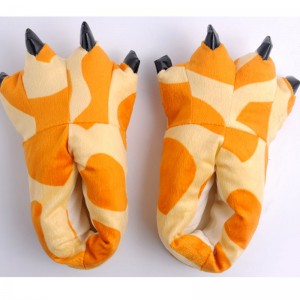 Yellow giraffe Animal Onesies Kigurumi slippers Adult Plush Shoes