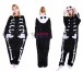 Unisex kigurumi Black white Skull onesies animal pajamas