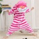 Pink Red Cheshire Cat onesie pajamas for kids