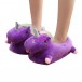 Purple 3D Cute Plush Unicorn Light Up Slippers Shoes